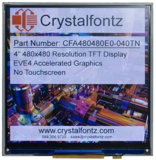 480x480 4" EVE Powered TFT Display (CFA480480E0-040TN)