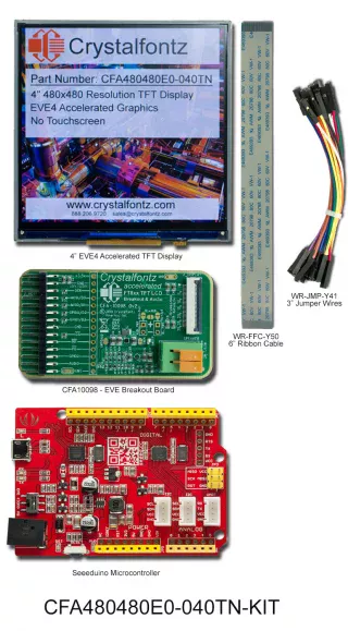 EVE Development Kit with 4-inch TFT Display (CFA480480E0-040TN-KIT)