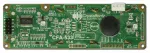 This CFA533-TMI-KC is a 16x2 white on blue STN LCD character display module, back view.