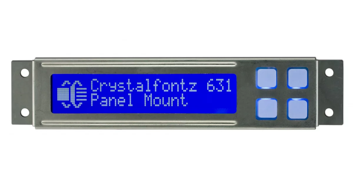 Panel Mount 20x2 Character USB LCD from Crystalfontz