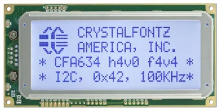 Light Blue 20x4 Character I2C LCD (CFA634-TFH-KC)