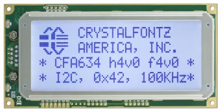 Light Blue 20x4 Character I2C LCD (CFA634-TFH-KC)