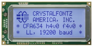 Light Blue Logic Level Serial 20x4 Character LCD (CFA634-TFH-KL)