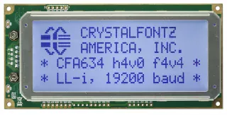 20x4 Logic Level Inverted Serial Character LCD (CFA634-TFH-KN)