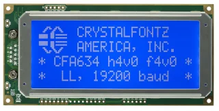 Blue 20x4 Logic Level Serial Character LCD (CFA634-TMI-KL)