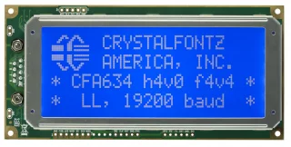 Blue 20x4 Logic Level Serial Character LCD (CFA634-TMI-KL)