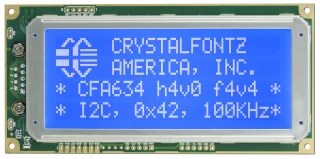 Blue 20x4 Serial RS-232 Character LCD (CFA634-TMI-KS)