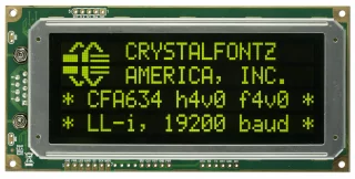 Serial Inverted Logic Level 20x4 Character LCD (CFA634-YDI-KN)