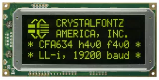 Serial Inverted Logic Level 20x4 Character LCD (CFA634-YDI-KN)