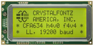 20x4 Logic Level Serial Character LCD (CFA634-YFH-KL)