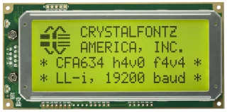 20x4 Inverted Logic Level Serial Character LCD (CFA634-YFH-KN)