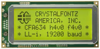 20x4 Inverted Logic Level Serial Character LCD (CFA634-YFH-KN)