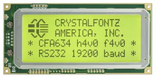 20x4 Serial RS232 Character LCD (CFA634-YFH-KS)