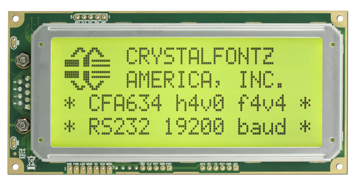 20x4 Serial RS232 Character LCD from Crystalfontz