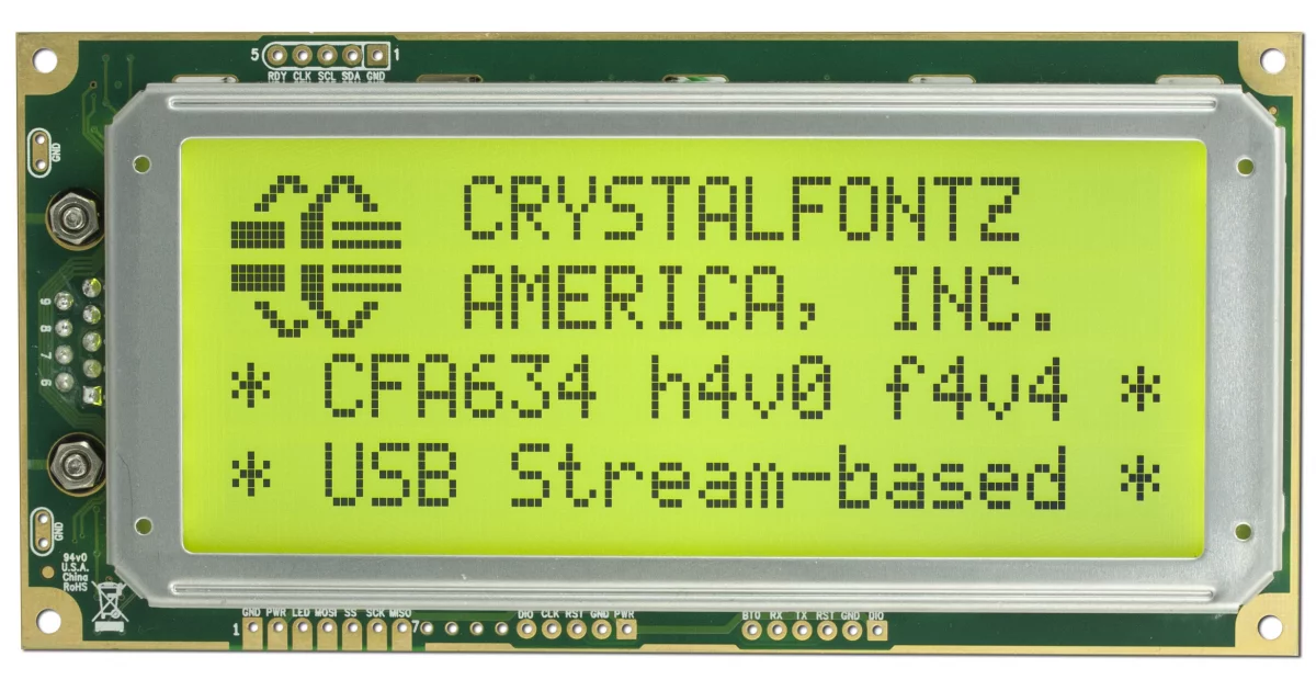 20x4 Character Display LCD from Crystalfontz