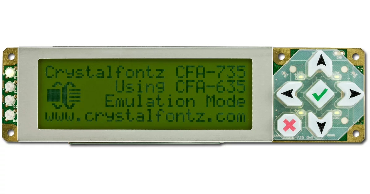 20x4 USB Character LCD with Cables and ATX/ACPI from Crystalfontz