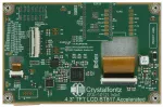 800x480 4.3 inch capacitive touchscreen EVE BT817 TFT LCD Display Module. Back view, showing BT817 powered PCB and ZIF connections.