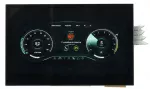 800x480 4.3 inch capacitive touchscreen EVE BT817 TFT LCD Display Module. Shown as a in dash display unit.