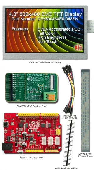 4.3" 800x480 EVE Development Kit (CFA800480E0-043SN-KIT)