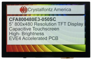 800x480 5-Inch EVE Capacitive Touchscreen TFT Display (CFA800480E3-050SC)