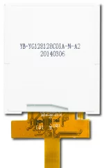 The CFAF128128B-0145T is a 1.44 inch 128x128 color TFT LCD display. Rear view with unfolded tail.