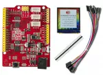 240x240 1.3 inch TFT development kit, with adapter board and microprocessor. Showing everything you get with the kit.
