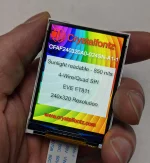 240x320 Sunlight Readable EVE TFT Display, in-hand to show size and perspective.