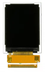 The CFAF240320E-022T is a 2.2 inch 240x320 color TFT LCD display - Front View, Display Power Off, Tail Unfolded