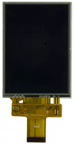 240x320 2.87-inch resistive touchscreen TFT display, front view, powered off