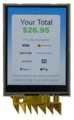 240x320 2.87-inch resistive touchscreen TFT display, front view, powered on.