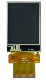 240x320 TFT with Touchscreen. Front view, powered off.