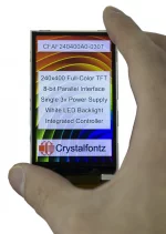 240x400 3 inch TFT LCD, in-hand to show perspective