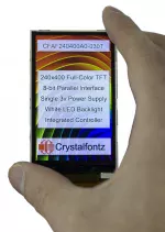 240x400 3 inch TFT LCD, in-hand to show perspective