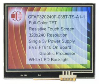 320x240 EVE Touchscreen TFT Display (CFAF320240F-035T-TS-A1-1)