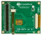 The carrier board for the CFAF320240F-035T-TS TFT display showing flex connections.