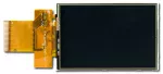 The CFAF320480C4-035T-TS is a 3.5 320x480 color TFT LCD display with resistive touch screen. Front view with unfolded tail.