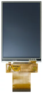 320x480 Resistive touchscreen TFT display. Front view, powered off.