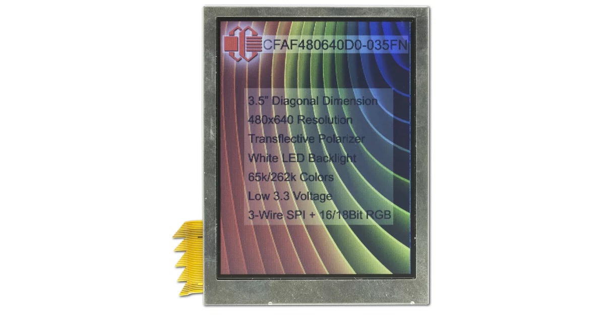 3.5 Inch Sunlight Readable TFT LCD Display from Crystalfontz