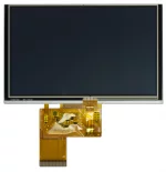 The CFAF480800A-050T is a 5.0 480x800 color TFT LCD display. Front view w/ unfolded tail.