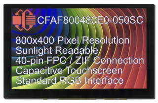 800x480 5" Capacitive Touchscreen TFT (CFAF800480E0-050SC)