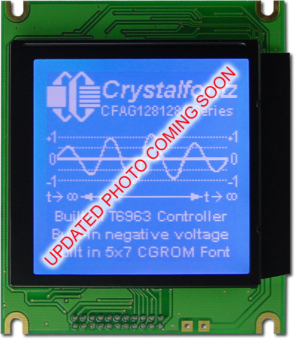 Blue 128x128 Parallel Graphic LCD from Crystalfontz