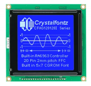 [EOL] Blue 128x128 Graphic LCD (CFAG128128I-TMI-VZ)