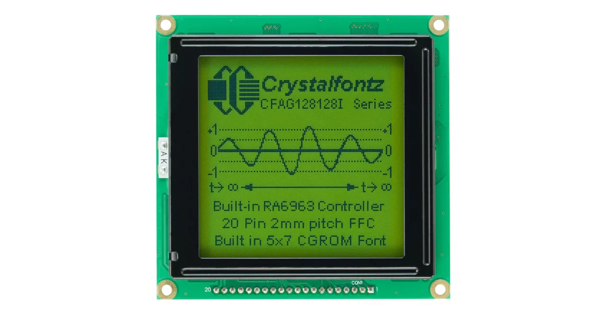 EOL] 128x128 Yellow-Green Graphic LCD from Crystalfontz