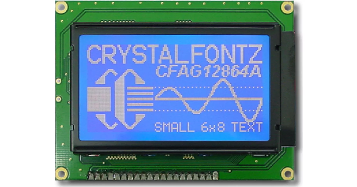 White on Blue 2.9 inch Graphic LCD from Crystalfontz