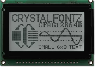 128x64 Gray Parallel Graphic LCD from Crystalfontz