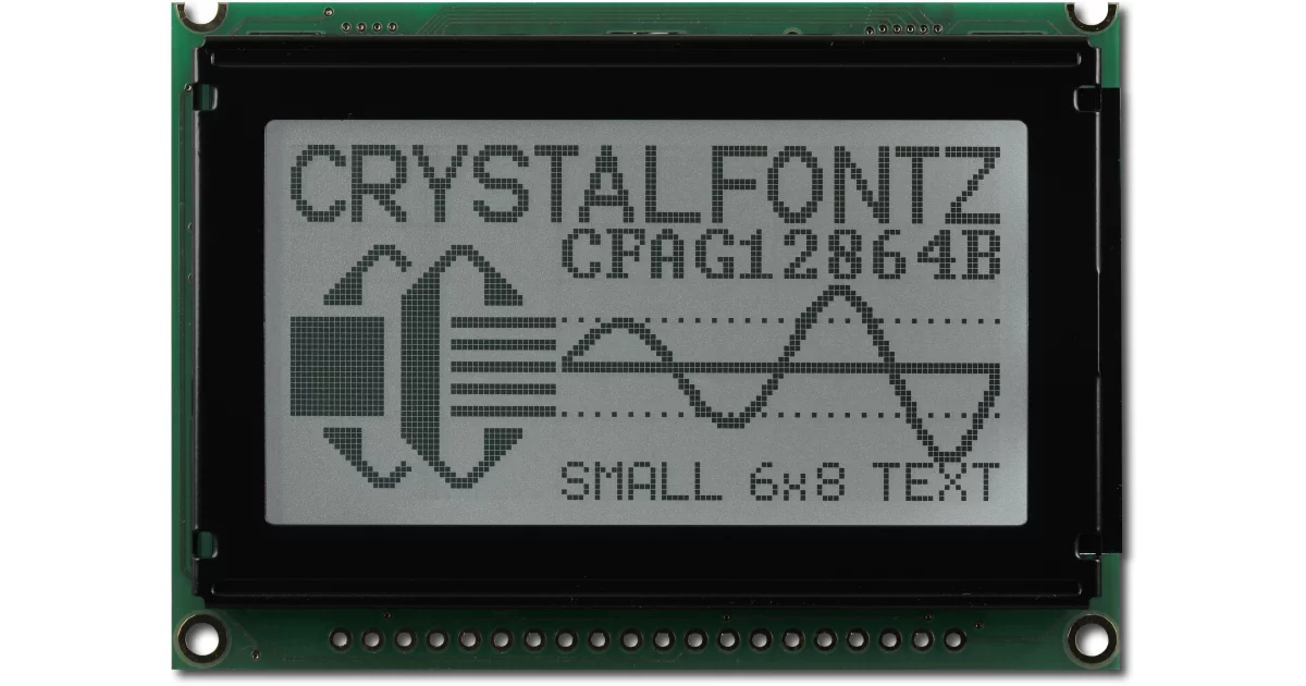 128x64 Gray Parallel Graphic LCD from Crystalfontz