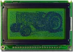 128x64 Yellow-Green Graphic LCD with Backlight,  Fron View, backlight off.
