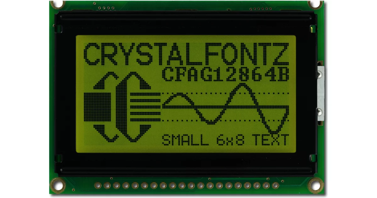 Green 128x64 2.4 inch Graphic LCD from Crystalfontz