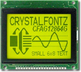 Black on Green 128x64 Graphic LCD (CFAG12864G-YYH-TY)