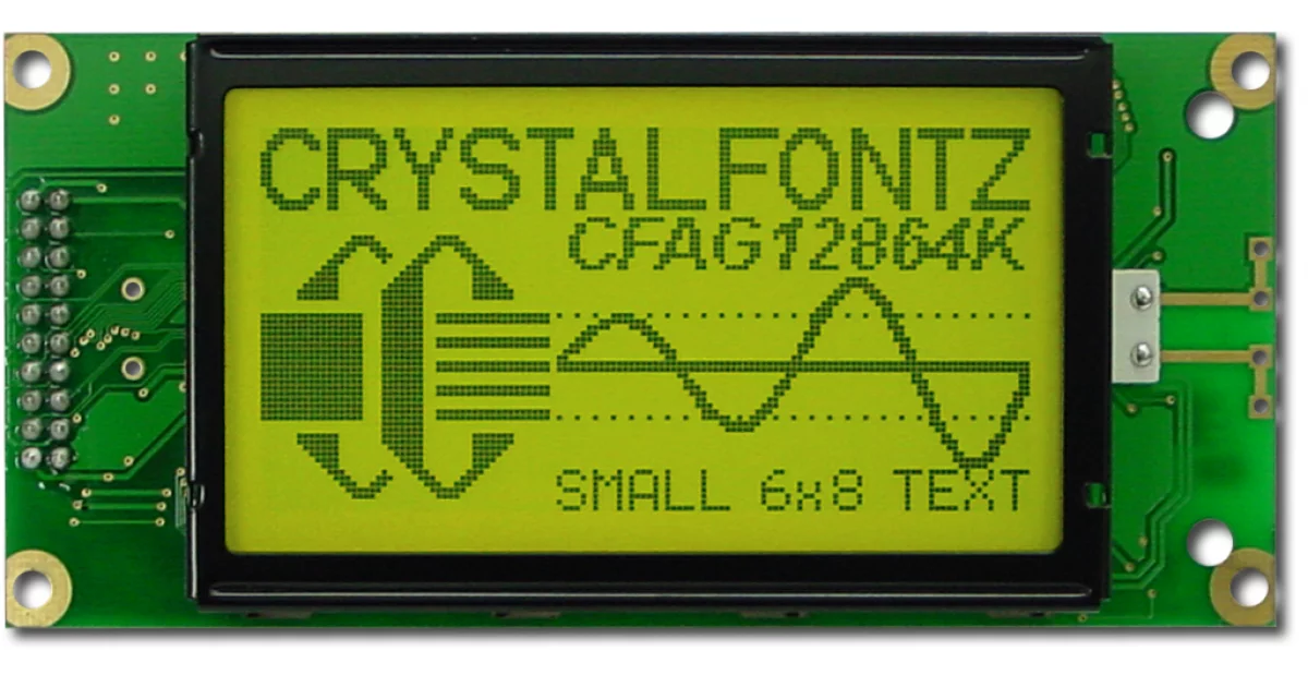 Sunlight Readable 128x64 Graphic LCD from Crystalfontz